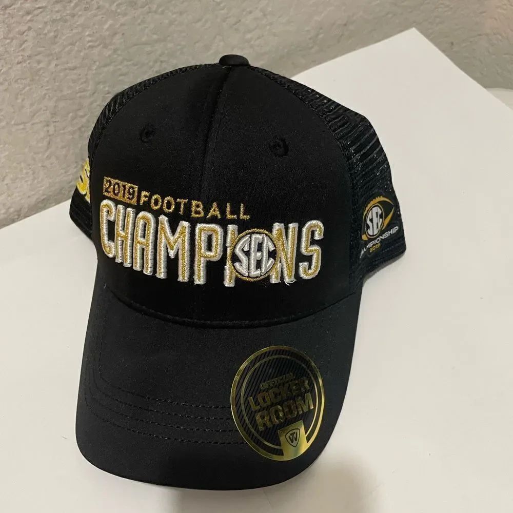 2019 SEC Football Champions LSU Tigers Snapback Hat Black Gold New with Tags